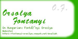 orsolya fontanyi business card